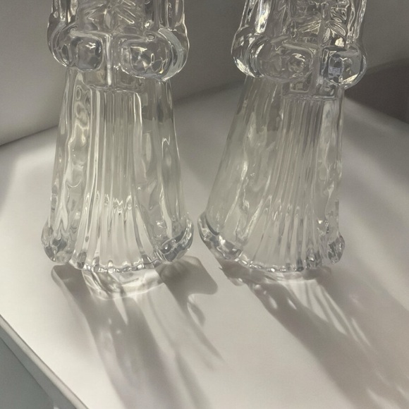 Princess House Father Christmas Crystal Candlestick Holders, a Set Of 2 - Picture 7 of 11
